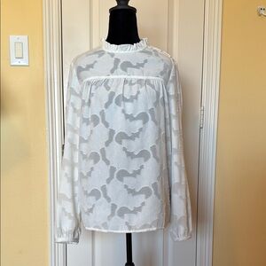 Banana Republic White Patterned Women's Top